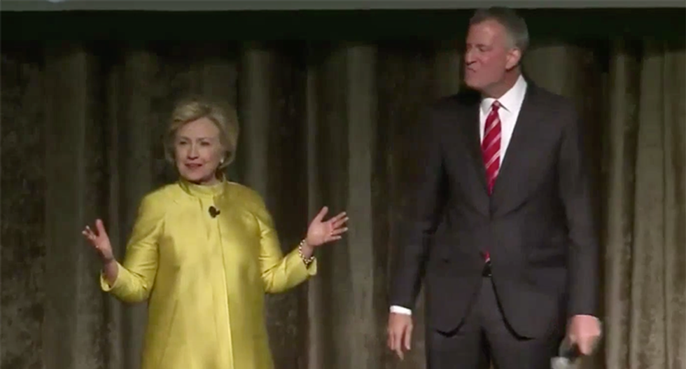 Hillary Clinton and Bill de Blasio set off cringing with painful joke about ‘colored people time'