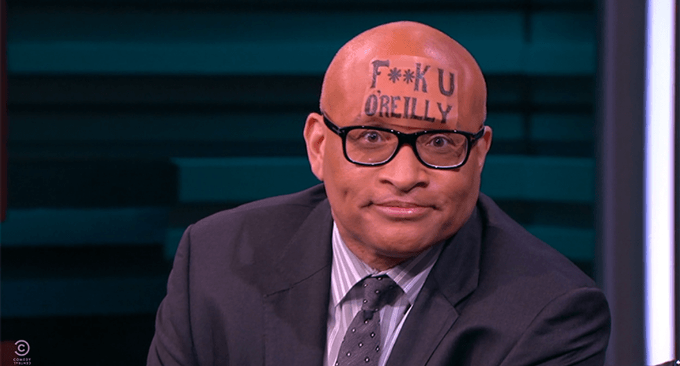 Larry Wilmore launches #ForeheadSolidarity: ‘Here’s my forehead tattoo’ F**K U O’Reilly