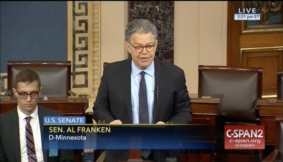 WATCH: Al Franken systematically destroys the Trump administration's talking points on Comey firing