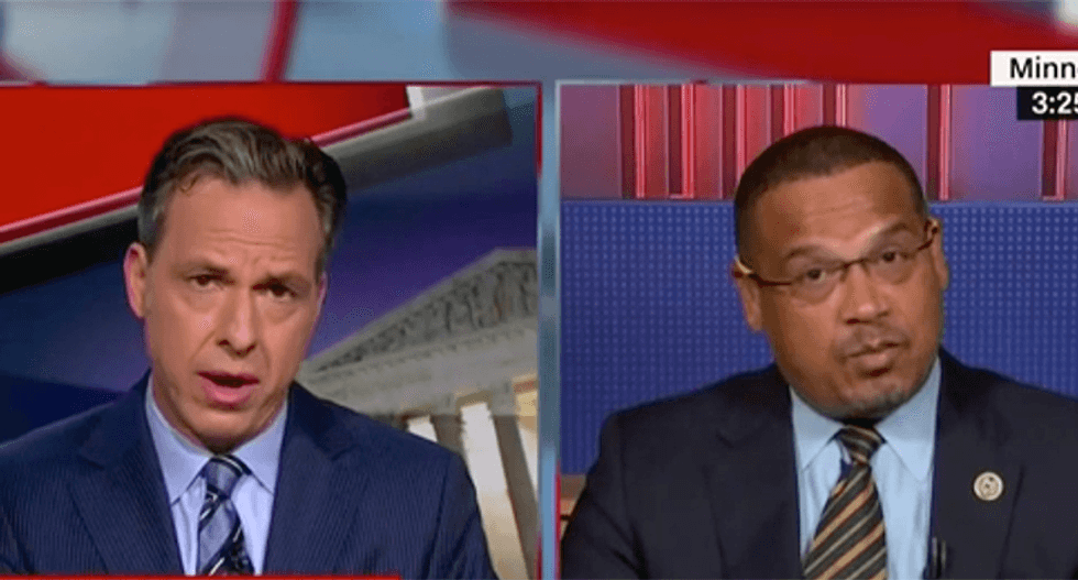 Keith Ellison interview goes completely off the rails when CNN's Jake Tapper mentions Louis Farrakhan