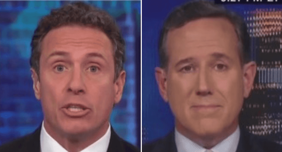 CNN's Chris Cuomo blasts Rick Santorum for bringing fake news 'BS' onto his show