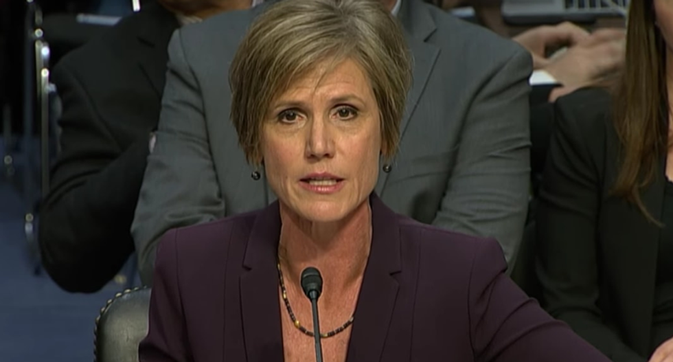 Sally Yates calls for uprising of Americans to 'stand up, speak out' and relocate 'core values'