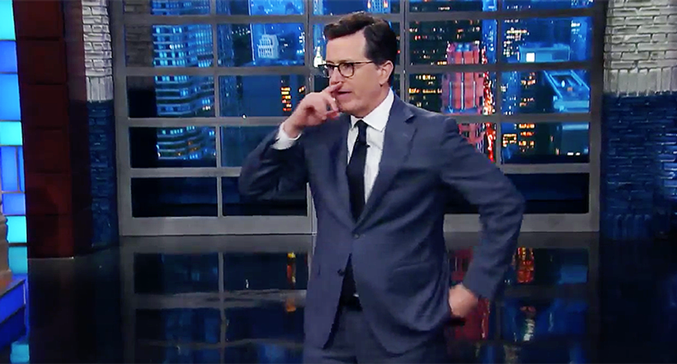 'Got any more tapes of you and Billy Bush?': Stephen Colbert offers Trump a way to distract from Comey memos