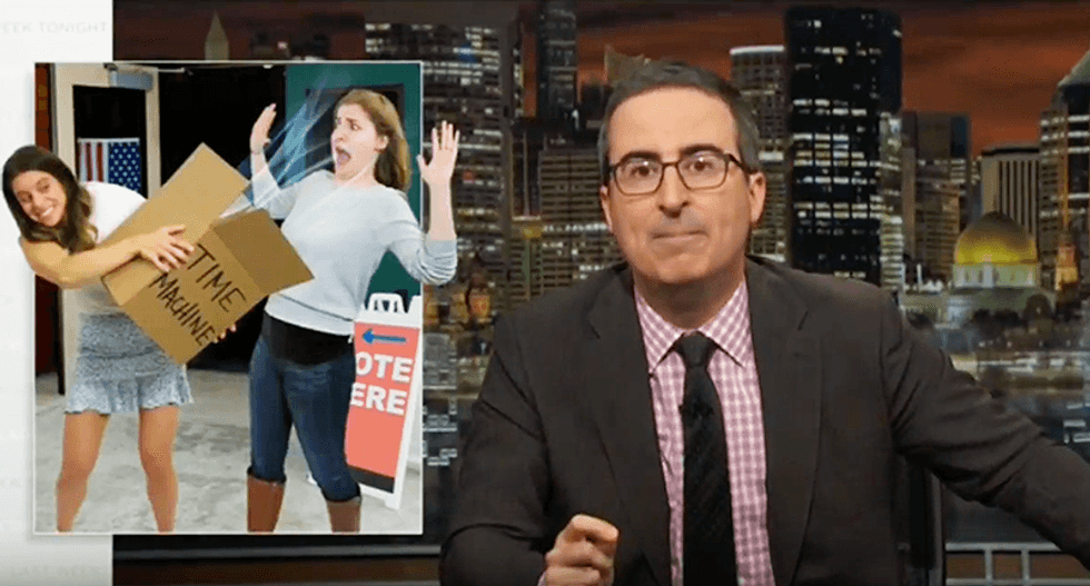 John Oliver wants you to unload all of your anger and frustration into one scream in people's face if they don't vote in 2018