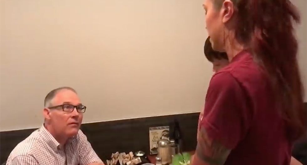 Mother tries to 'introduce' 2-year-old to Scott Pruitt -- but he got up and left because she mentioned clean air