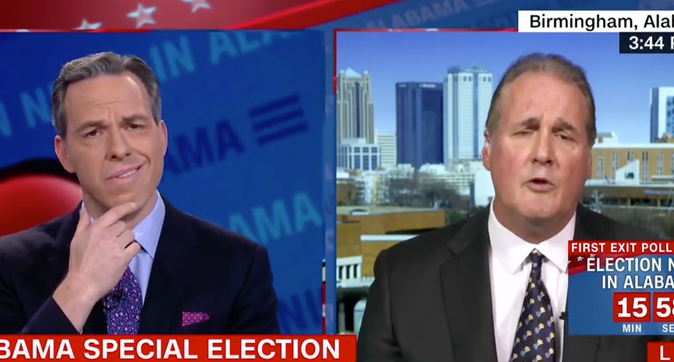 WATCH: CNN's Tapper stuns Roy Moore spokesman into silence by explaining lawmakers don't have to swear on the Bible