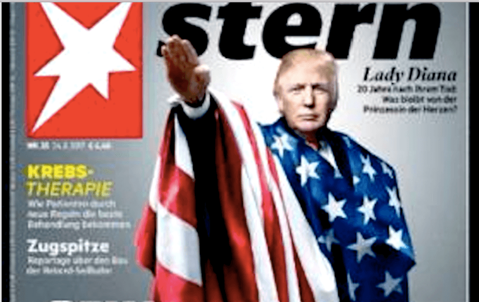 German magazine's new cover shows Trump giving 'Sieg heil' Nazi salute