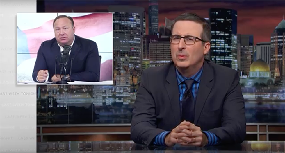 John Oliver blasts Alex Jones: 'The Walter Cronkite of shrieking batsh*t gorilla clowns'