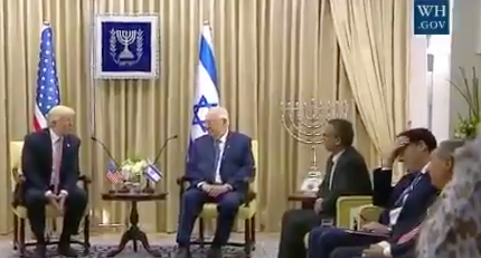 WATCH: Israeli ambassador visibly flummoxed when Trump implies Israel is not in the Middle East