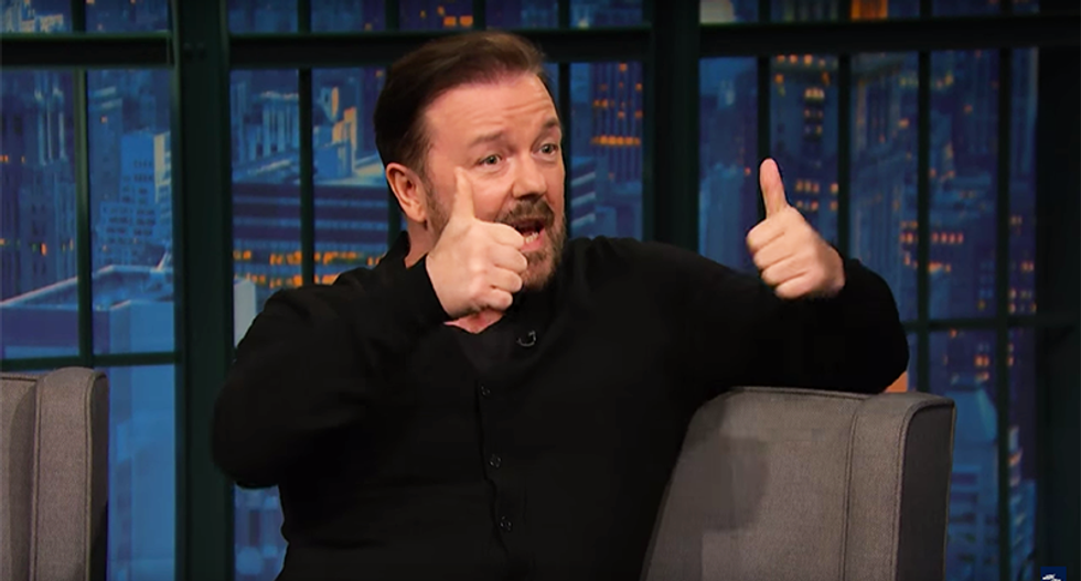 Ricky Gervais can't understand Trump's duped supporters: 'Why are they falling for drain the swamp?'