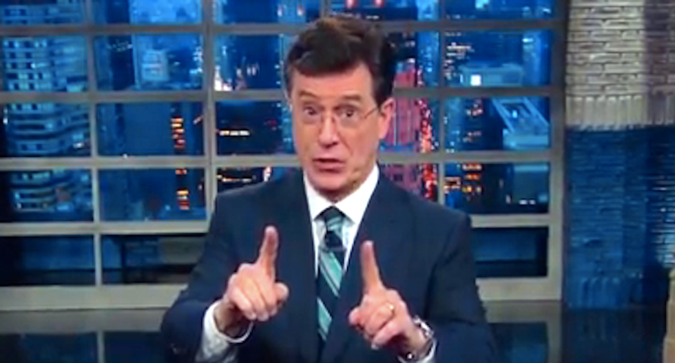 Colbert throws support behind Kaepernick's right to free speech -- and explains why the national anthem is just 'marketing'