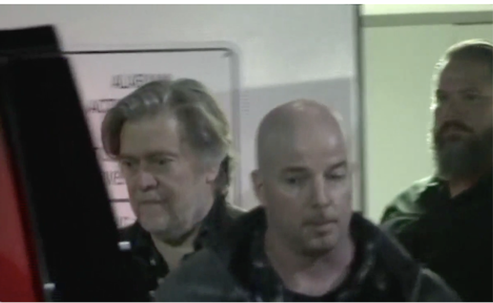 Watch Steve Bannon's walk of shame after Moore loss as reporter asks: 'Isn't this a huge defeat for you?'