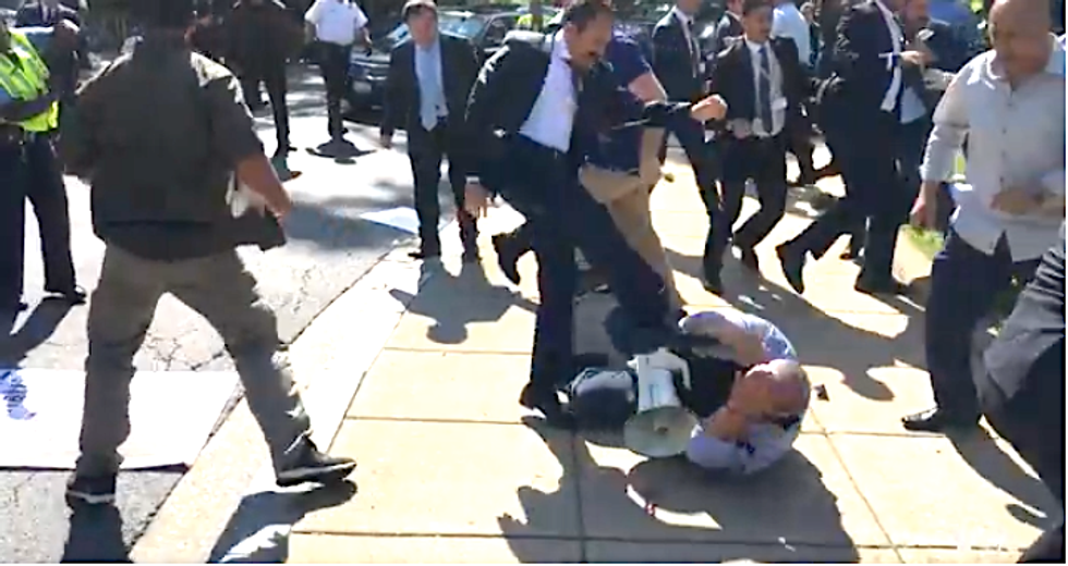 Erdogen claims Trump called to apologize after Turkish bodyguards brutally attacked protestors in DC