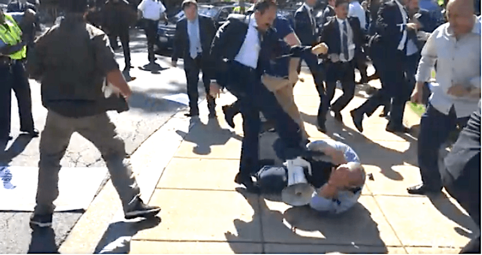 Erdogen claims Trump called to apologize after Turkish bodyguards brutally attacked protestors in DC