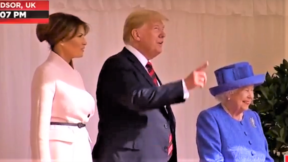 MSNBC's Andrea Mitchell interrupts Trump’s meeting with queen to announce new Mueller indictments