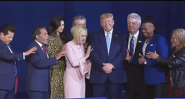 Trump’s cabinet Bible study leader teamed up with a prayer warrior to pray against ‘evil pork’ in coronavirus bill