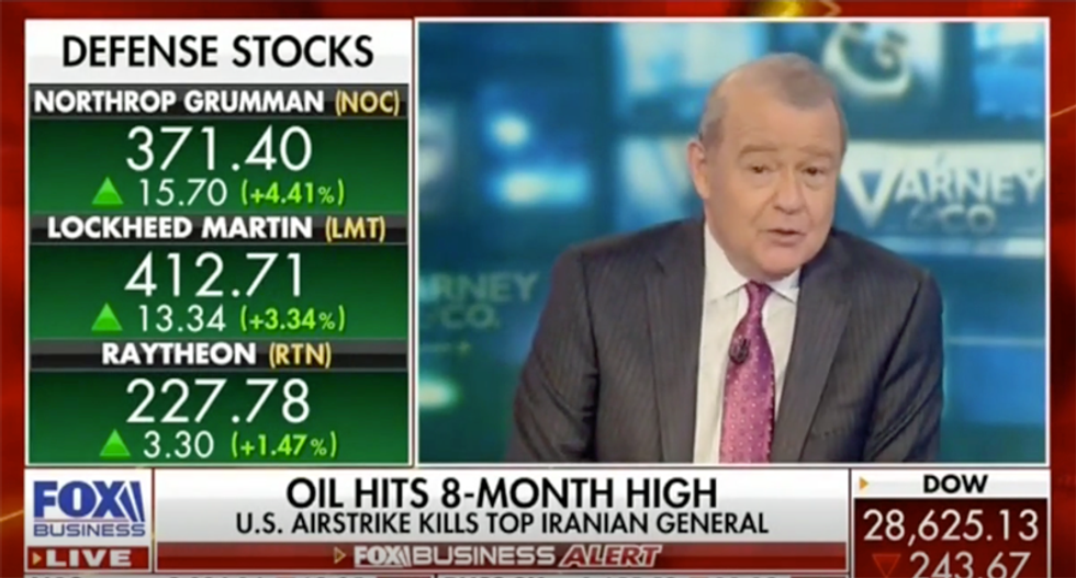 ‘Missiles and guns and stuff’: Fox host giddy as military-industrial complex stocks soar on war fears