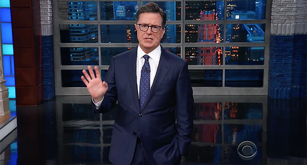 Watch: Stephen Colbert hilariously mocks 'doughboy' Trump's trip to Paris for military parade
