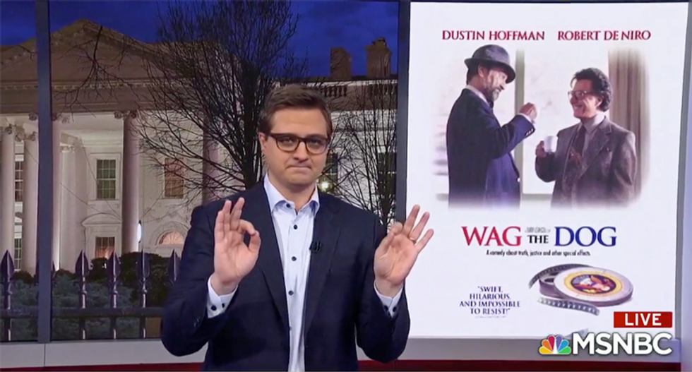 WATCH: Chris Hayes breaks down the evidence the ‘Wag the Dog’ theory of Trump’s Iran war makes sense