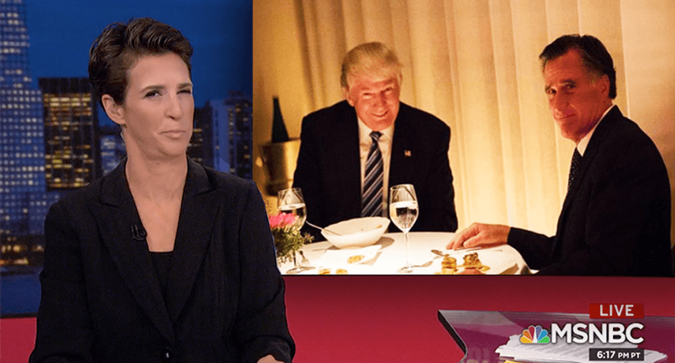 MSNBC's Rachel Maddow demands to know how Russia knew Trump was thinking of appointing Mitt Romney