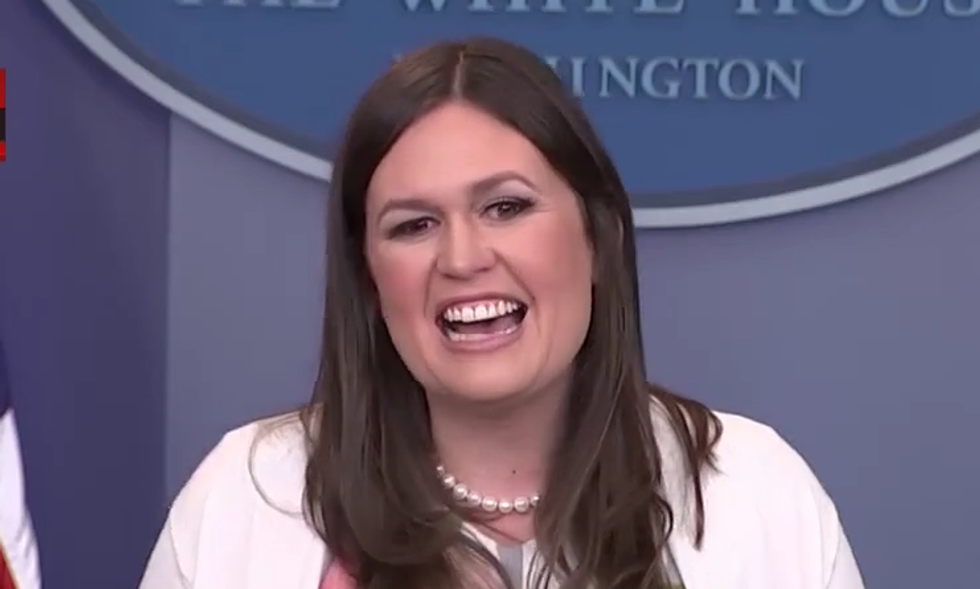 ‘How does he not contradict himself?’ Sarah Huckabee Sanders struggles to make sense of Trump’s tweets