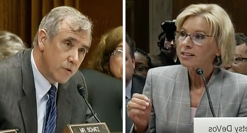 WATCH: Dem senator won’t let Betsy DeVos off the hook on taxpayers funding anti-LGBT private schools