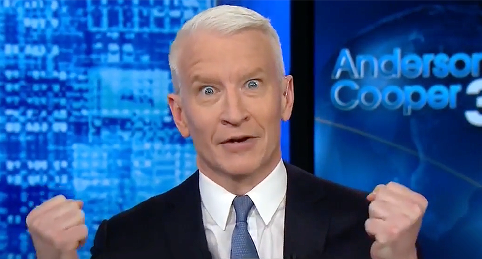 WATCH: Anderson Cooper can't stop from laughing as he replays today's Sarah Huckabee Sanders antics