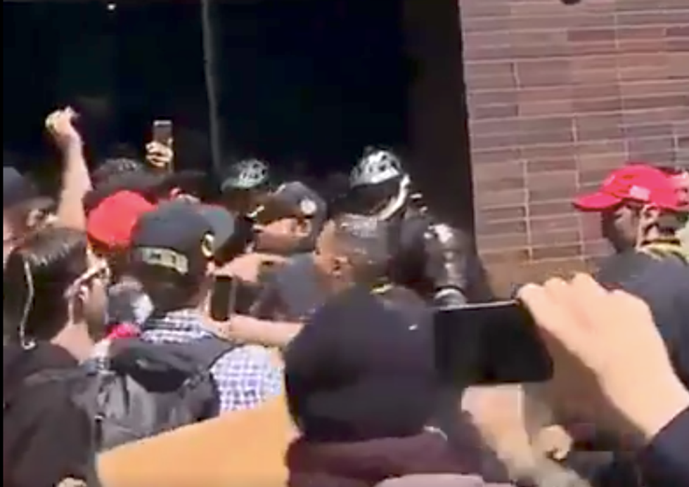 'Neo-Nazis go home!': Violence erupts at anti-Muslim 'Sharia' protest in Seattle