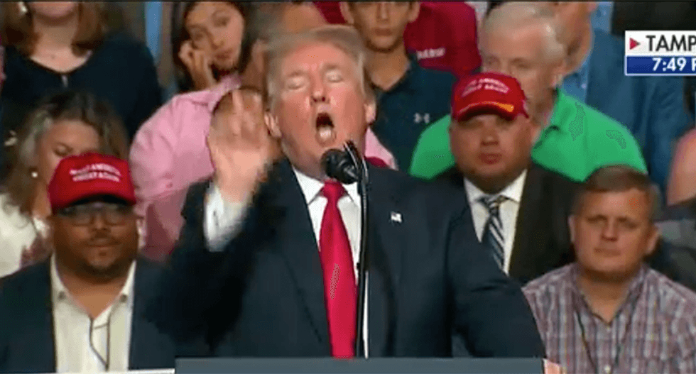 WATCH: Donald Trump compares his presidency to Abe Lincoln's at unhinged Tampa rally