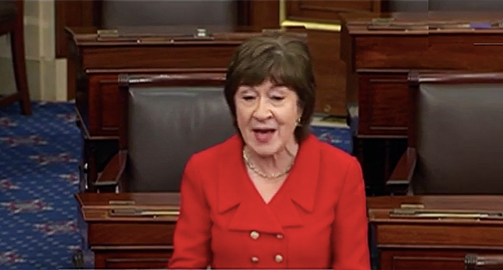 Susan Collins edits out pro-Trump signs during campaign appearance