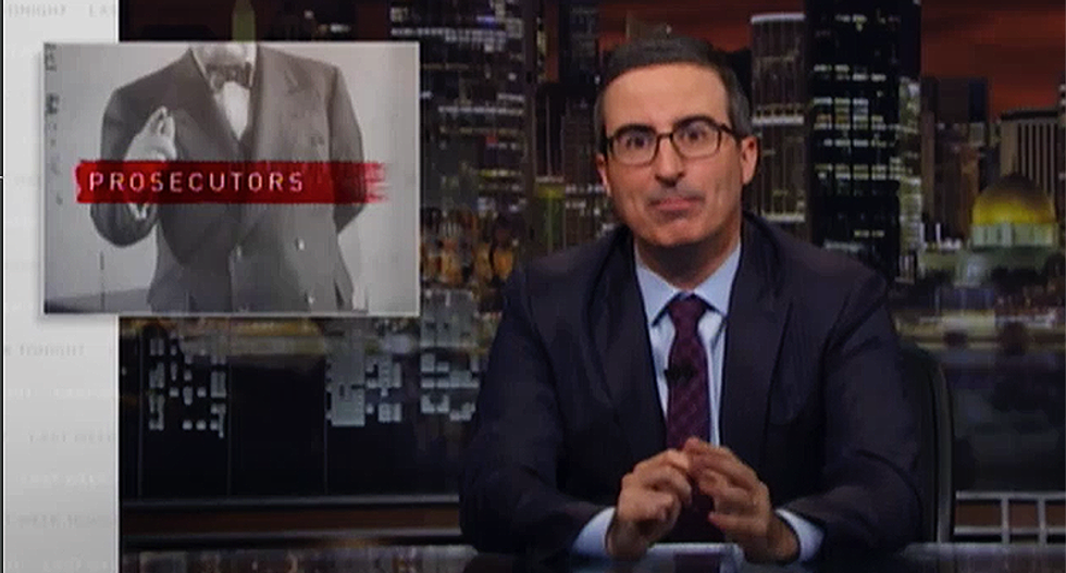 John Oliver rains hellfire down on sketchy prosecutors -- including one who kept a tiny electric chair and would buzz during trials