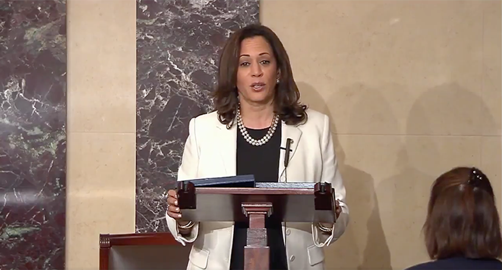 California Dem Kamala Harris blasts Trump and defends NFL players in speech to Atlanta church