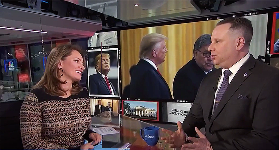 MSNBC's Katy Tur shuts down Trump apologist for trying to claim the Justice Department works for the president