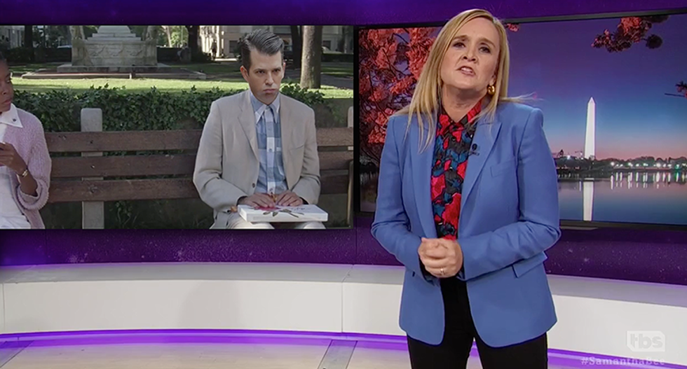 'The Forrest Gump of collusion': Samantha Bee mocks Don Jr. for being the one who might bring down Trump's presidency