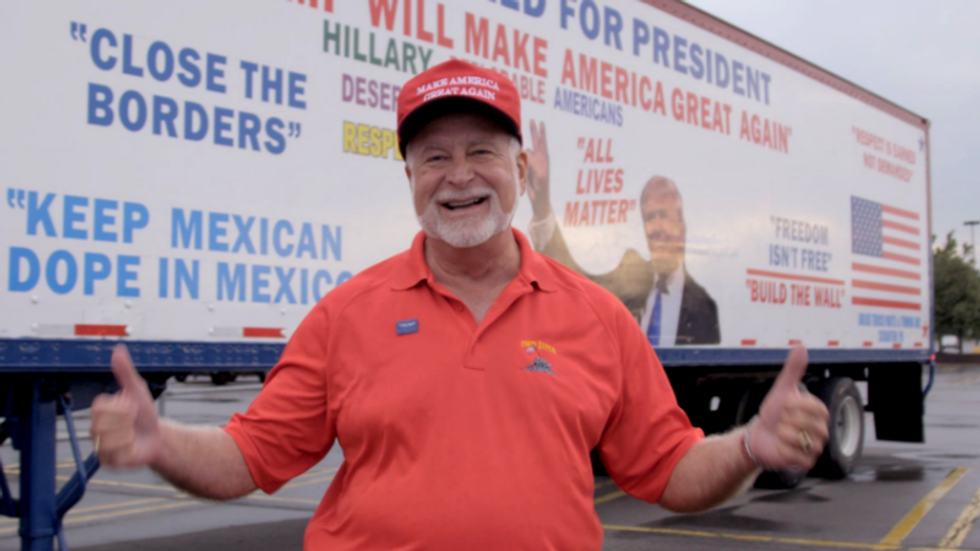 Trump supporter lashes out at Secret Service for demanding he move his giant 'MAGA' trailer at Trump rally