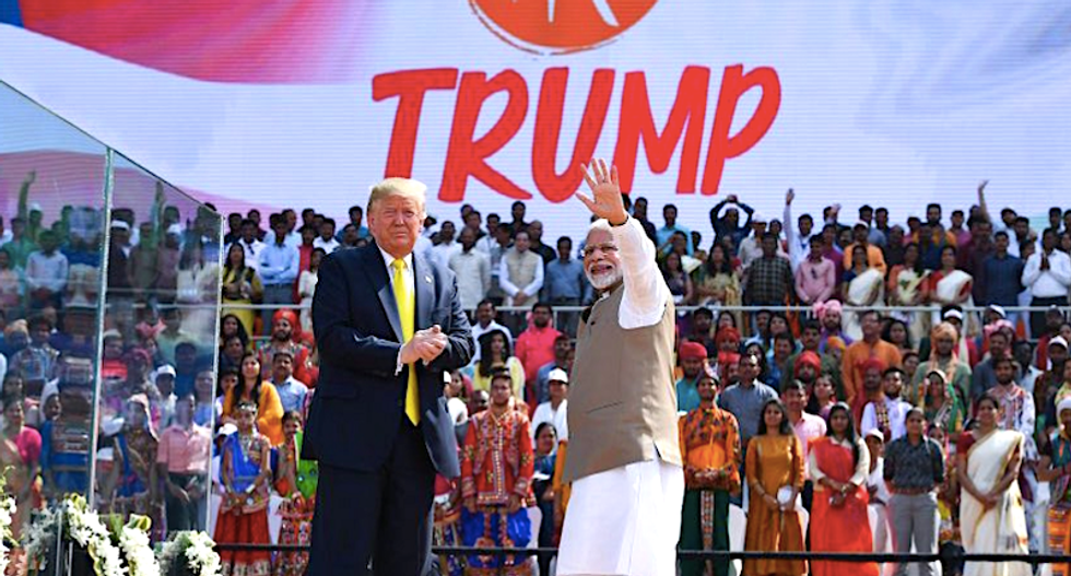 Trump butchers language during massive India welcome rally -- as crowd walks out on his speech