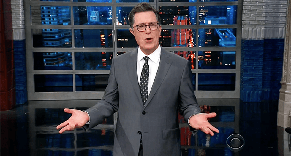 'What a wiener': Colbert mocks Trump for being the 'you're fired guy' while being too afraid to fire Omarosa