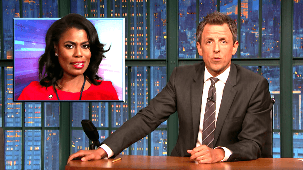 Seth Meyers: It's taking Omarosa 14-years but she is finally getting revenge for Trump firing her in season 1