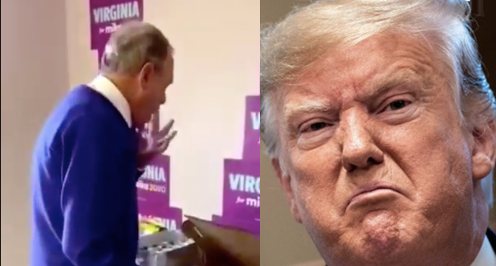 Germaphobe Trump goes batty over Mike Bloomberg licking his fingers