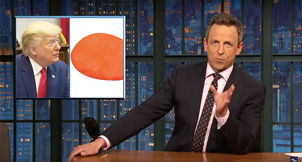 Here's why Seth Meyers desperately wants to touch Donald Trump's face