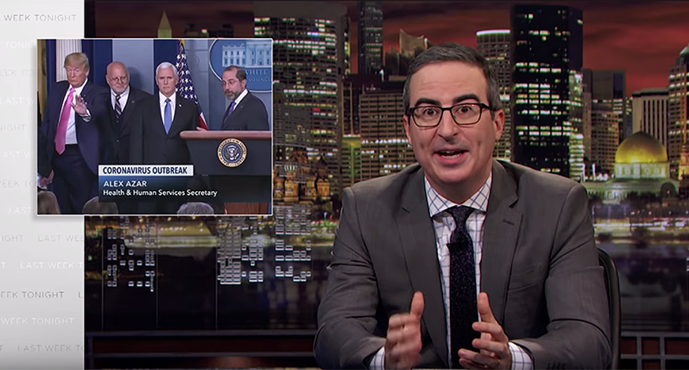 Furious John Oliver shreds Trump and Pence for only focusing on coronavirus numbers and not people