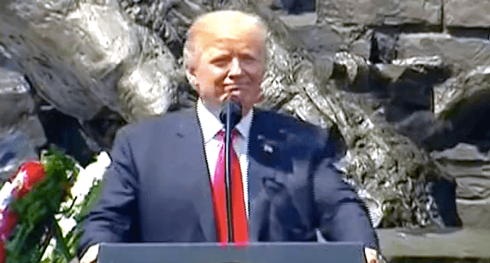 'That’s trouble -- that’s tough’: Trump offers vapid four-word summation of Poland’s WWII horrors