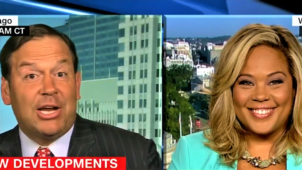 GOP strategist laughs in Trump supporter's face after he says Trump has been crusading against corruption