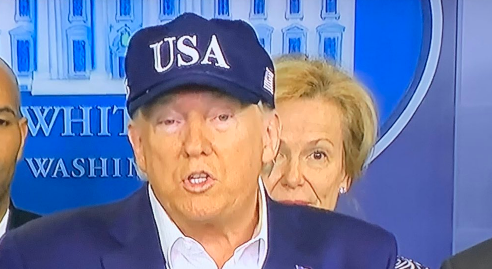 Trump hijacks Mike Pence’s coronavirus press conference to brag about pumping up the stock market