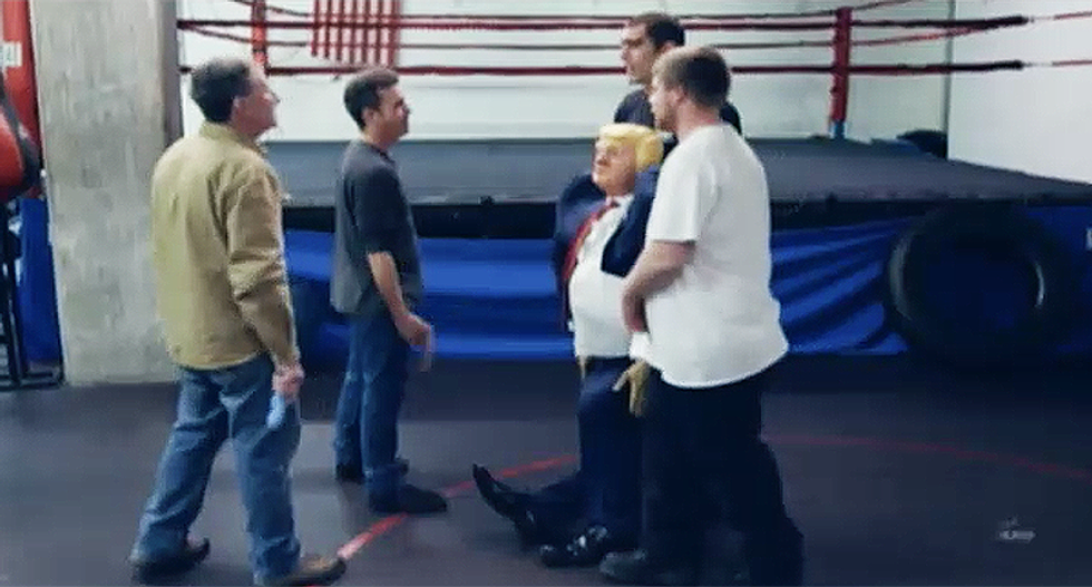 Watch what Sacha Baron Cohen gets these conservative internet trolls to do with a dummy of Donald Trump