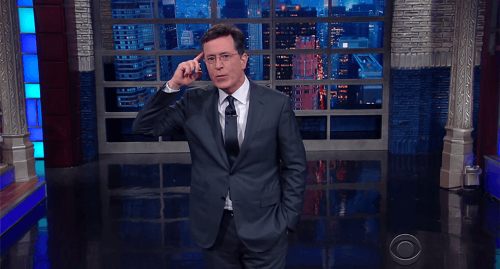 'What's the wine pairing with a cruise missile?': Colbert ridicules Trump eating cake while bombing Afghanistan
