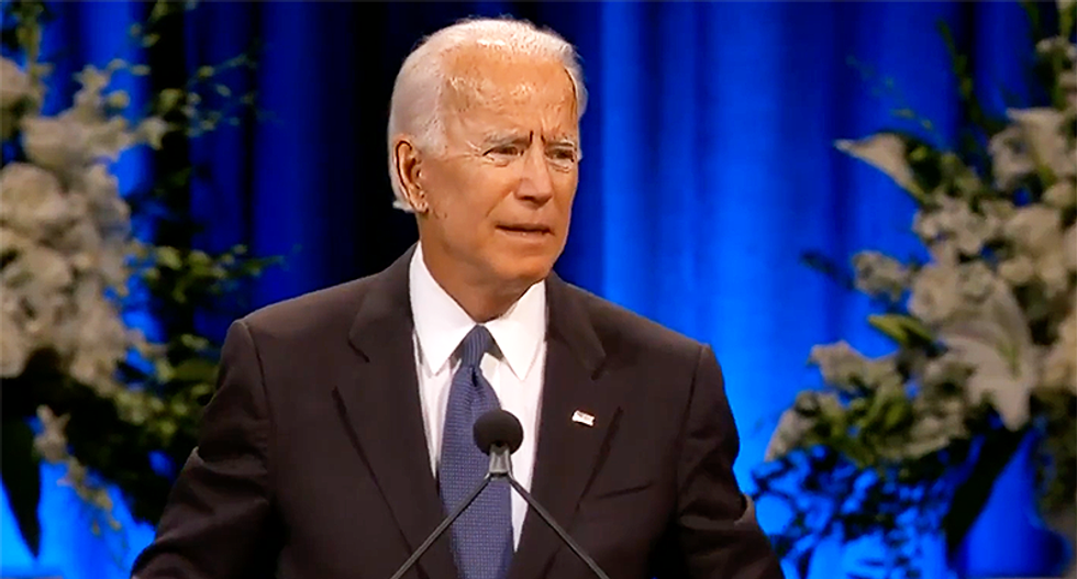 Joe Biden takes shots at Trump and Washington political culture in eulogy for McCain