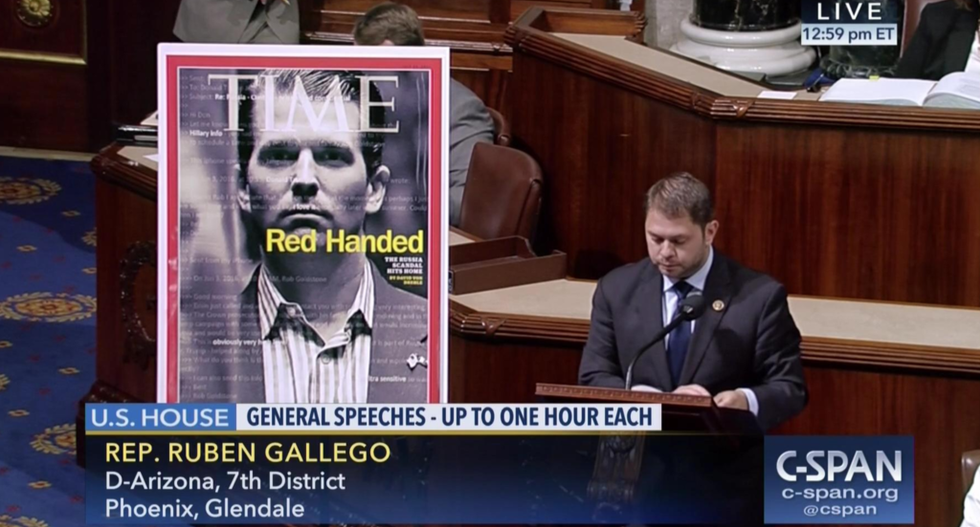 Dems mock Trump Jr with giant Time cover on the House floor -- and read his emails into the Congressional Record