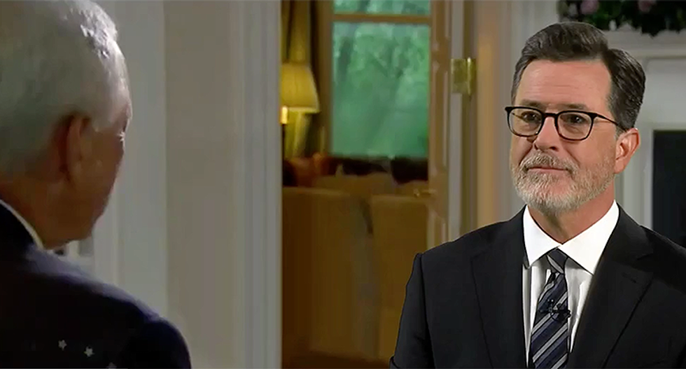 Watch Stephen Colbert give Mike Pence the lie detector test he's been waiting to take