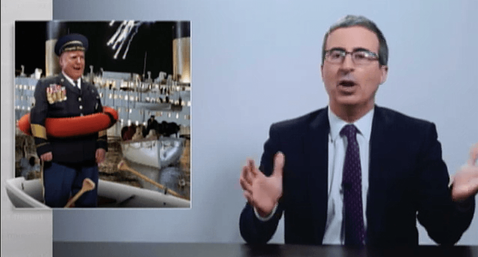 John Oliver: If Trump was captain of the Titanic, he would be claiming 'these lifeboats have become so popular'